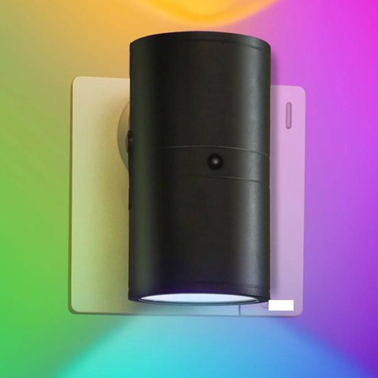 1 stuk -16 kleuren - Kleurrijk nachtlampje - LED-nachtlampje met stekker - Kleurveranderend RGB-nachtlampje met lichtsensor - 0-100LM - Hal, slaapkamer, kinderkamer - zwart van Merkloos