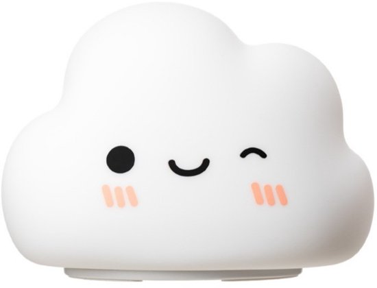 1 stuk-Nachtlampje in de vorm van een wolk-Verlichting voor de babykamer-Oplaadbaar nachtlampje voor baby's-Aan/uit door aan te tikken-Sfeerverlichting-Siliconen nachtlampje-5 helderheidsniveaus-Timer van 30 minuten-Slaapmaatje-Wit