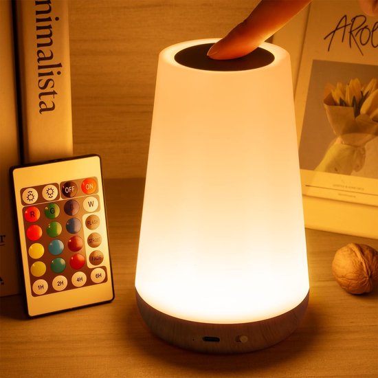 1 stuks - Nachtlampje Volwassenen - Tafellamp slaapkamer - USB oplaadbaar Nachtlampje Kinderen - Leeslamp - Wake-up Light - Sfeerlamp - LED verlichting - Bedlamp voor Baby, Kinderen & Volwassenen - Leeslampje Volwassenen van Merkloos