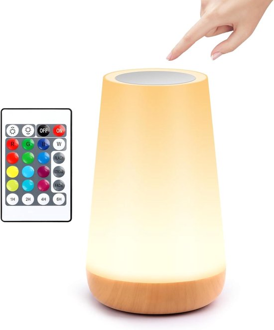 1 stuks - Nachtlampje Volwassenen - Tafellamp slaapkamer - USB oplaadbaar Nachtlampje Kinderen - Leeslamp - Wake-up Light - Sfeerlamp - LED verlichting - Bedlamp voor Baby, Kinderen & Volwassenen van Flintry