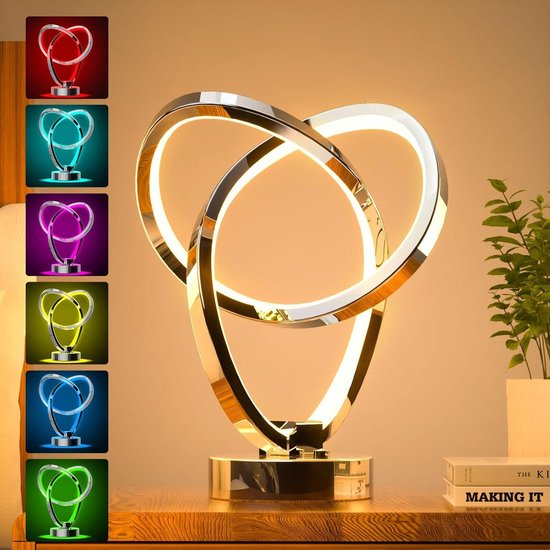 10W LED Nachtlamp met Touch Dimfunctie RGB - 10 Dimmodi - Klaverblad Design - Nachtkastje Verlichting voor Slaapkamer en Woonkamer - Huisdecor en Sfeer - Cadeau van Aigi