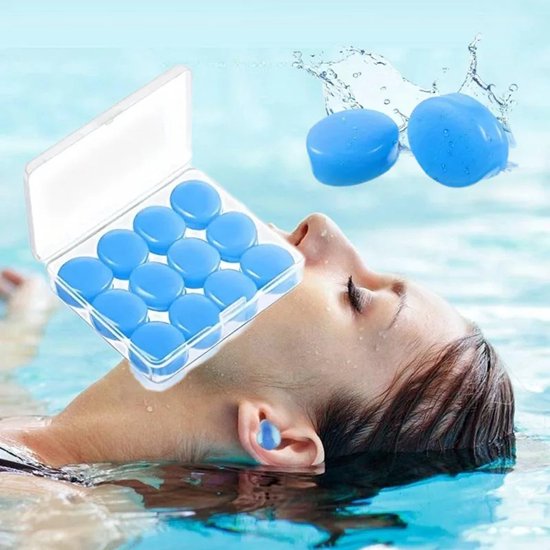 12x Siliconen Oordopjes voor Slapen – Waterdichte Geluidsisolatie Oordoppen – Ruisonderdrukking Zwemmen, Slaap, Concert en Reis van Merkloos