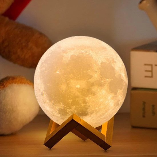 16 Kleuren - Maanlamp Upgrade - Nachtlamp Valentijnsdag voor Kinderen - Meisjes - Jongens - Tieners - Haar van Merkloos