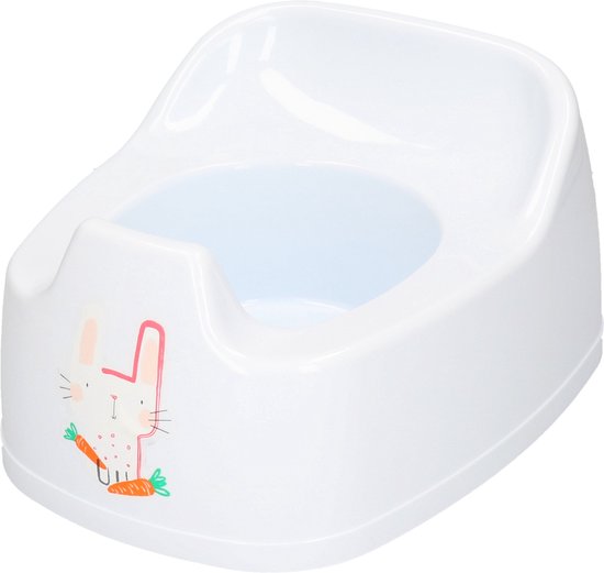 1x Baby/peuter plaspotje/wc potje wit met dieren print 27 cm - Zindelijkheidstraining - Babypotje