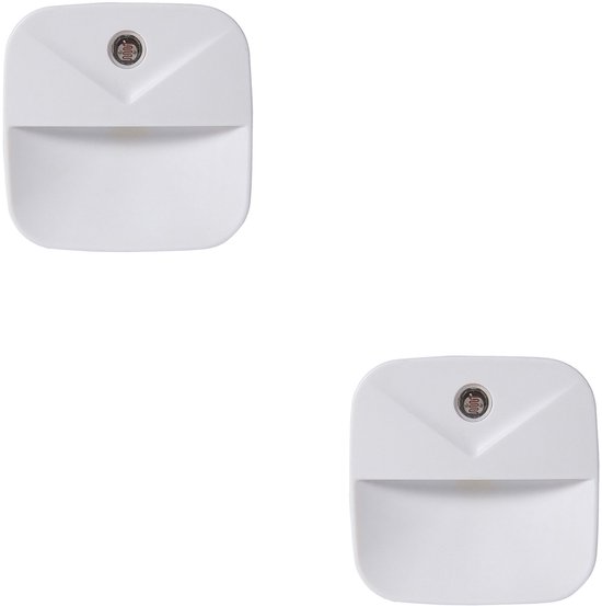 2 - Energiebesparende lampen - Nachtlampje - Nachtlampje stopcontact - Nachtlampje volwassenen - Intelligente lichtregelsensor - Wit licht van Merkloos