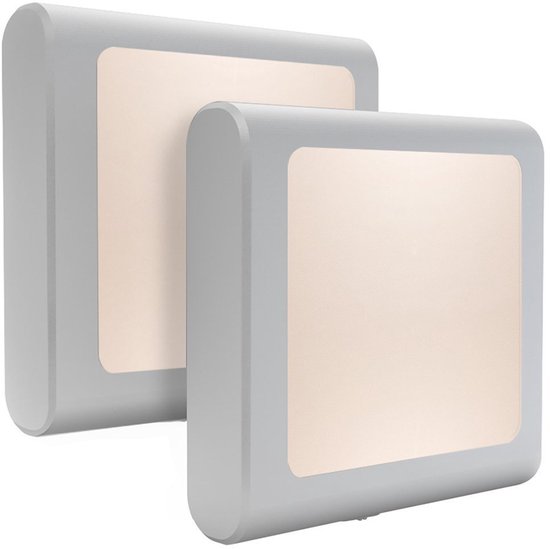 2-Pack Plug-In LED-Nachtlampjes, Ultradun - Ideaal Voor De Slaapkamer, Badkamer, Gang, Trap Of Elke Donkere Kamer (Warm Wit) van Vont