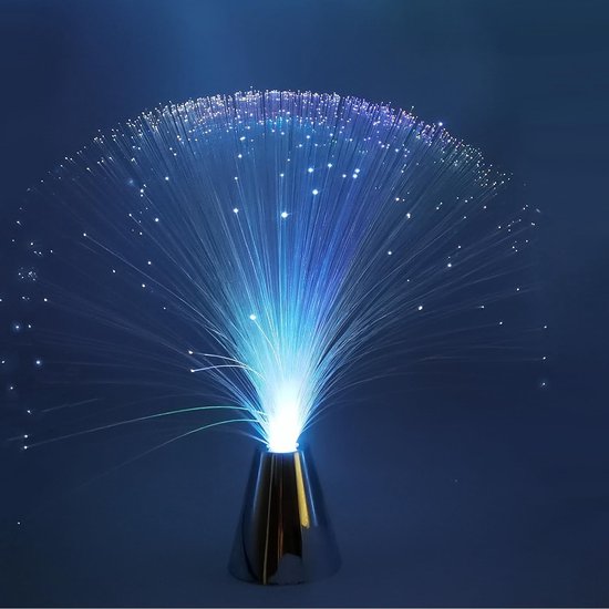2 Stuks 33 cm LED Kleurenwisselende Glasvezel Fontein Nachtlamp - Lamp voor Kerst van Bosswiz