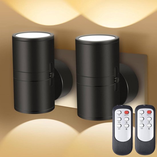 2 stuks LED-nachtlampjes met stekker - Nachtlampjes met stekker, schemersensor - 3-kleuren LED-nachtlampje - Dimbaar LED -Met afstandsbediening -voor keuken, hal, slaapkamer en trap-Zwart van Merkloos