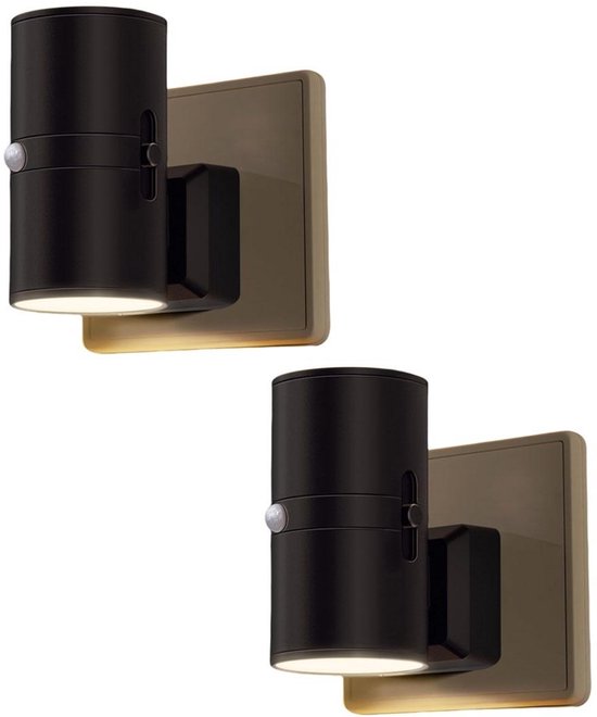 2 stuks LED-nachtlampjes - Stekkerlamp met bewegingssensor - Warm licht - Instelbare helderheid 0-100 lumen - Dimbaar nachtlampje voor binnen - Geschikt voor gangen, slaapkamers, trappenhuizen en keukens van Merkloos