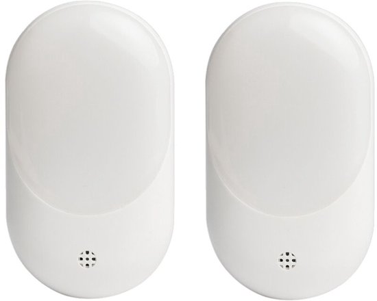 2 stuks LED-sensorlampen - nachtlampje - slaaplampje - nachtlampje - stekker - warm wit licht - geschikt voor kinderkamer/slaapkamer/gang/trap - Europese stekker - wit