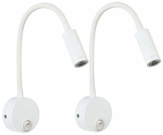 2 stuks LED-wandleeslamp zilverkleurige aluminium bureaulamp warm wit licht oogbescherming design bedlamp met schakelaar