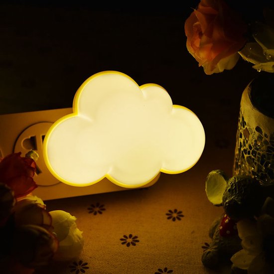 2 Stuks Wolkvormige Nachtlampjes-Kinder-nachtlampjes Met Licht Sensor, Kleine LED-wandlampjes Met Stekker, Geschikt Voor Babykamers, Gangwandlampjes En Trapverlichting van Merkloos