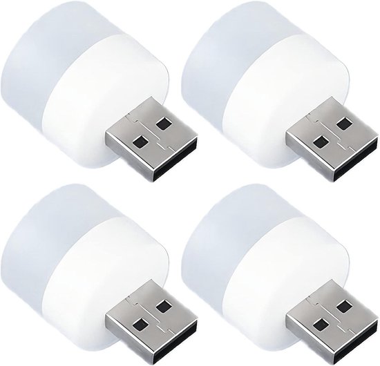 20 stuks - Plug-in LED-nachtlampje, mini USB LED-lampje, flexibel USB LED-sfeerlicht, mini USB LED-lampje, draagbaar LED-lampje voor in de auto, binnen, buiten, lezen, slapen - warm licht van Merkloos