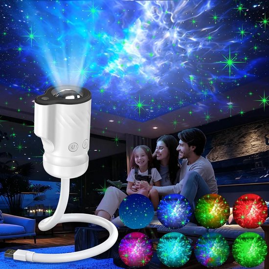 2‑in‑1 Galaxy Sterprojector Nachtlamp - USB gevoede LED Nachtlamp - Geschikt voor sfeerverlichting thuis