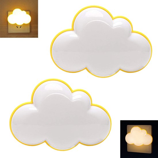 2PCS Babynachtlampje - elektrisch nachtlampje met stekker - verpakking van nachtlampjes met schemersensor, nachtlampje met stekker voor het geven van borstvoeding, decoratieve verlichting voor de kinderkamer, nomadisch nachtlampje van Merkloos