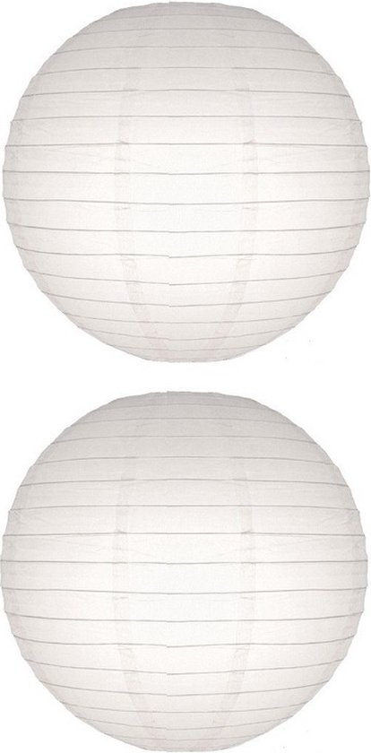 2x Bol lampion wit 50 cm