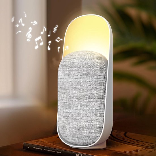3-in-1 Bluetooth Luidspreker - Draadloze Muziekspeler - Slaapgeluid Machine - 6 Natuurlijke Geluiden - Dimbaar Nachtlicht - Duurzaam ABS Plastic - Energiezuinige Timer - Ideaal Voor Baby's En Kantoor - 1 Stuk van Longziming