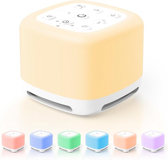 [3-in-1 Nieuwste] 40 Geluiden Witte Ruismachine | 7 Nachtlampje | Draadloze luidspreker, Easy Sleep Sound Machine voor Baby Volwassenen Kinderen, Timers & Geheugenfunctie, voor Yoga, Hulp van Merkloos
