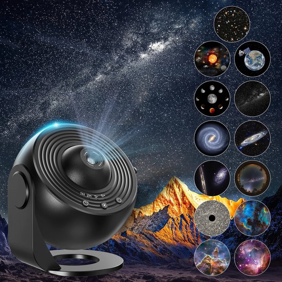 360° Nachtlamp Projector Hemel Ster met Zonnestelsel Maan Nevel Melkwegstelsel Kosmonaut Projector voor Kinderen Volwassenen-sfeerlamp- sfeerlamp slaapkamer-Sterren Projector - Galaxy Projector - Sterrenhemel - Sterrenhemel projector -Zwart van Merkloos