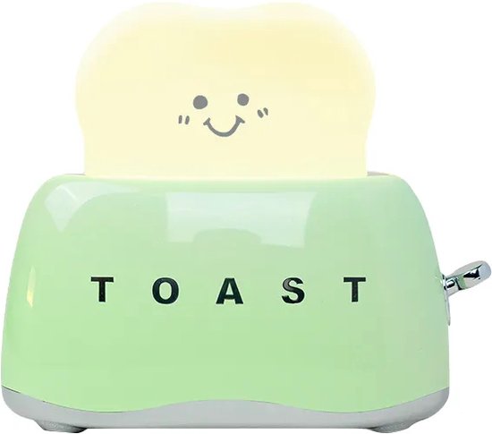 3Babies® Nachtlampje – Toastlamp – Dimbaar LED-lamp – Broodrooster Nachtlampje – Oplaadbaar En Timer Instelling – Kinderkamer Nachtlampjes – Zachtgroen van 3Babies®