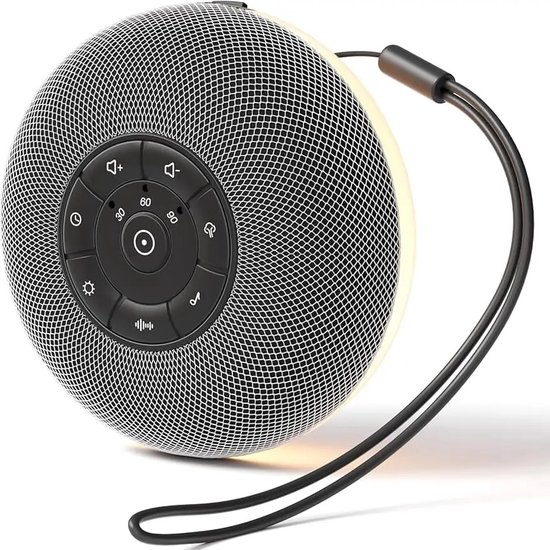 3Babies® White Noise Machine - Slaaptrainer met Nachtlampje - Witte Ruis - Natuurgeluiden en Muziek - Muziekdoos - Baby én volwassenen - Wit van Merkloos