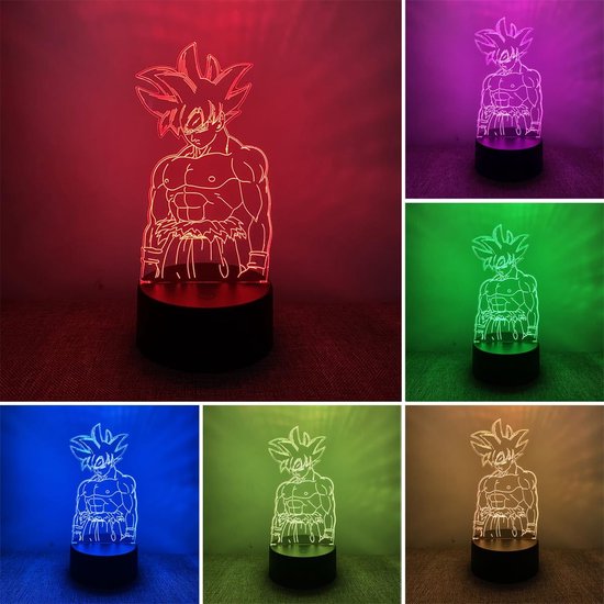 3D Anime Manga Illusie Nachtlampje met 7 Kleuren LED voor Kinderen Slaapkamer Decoratie Cadeau van Merkloos