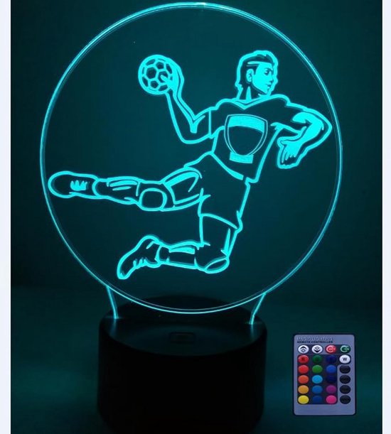 3D Handbal Nachtlampje met Afstandsbediening - 16 Kleuren LED Tafellamp voor Jongens en Meisjes