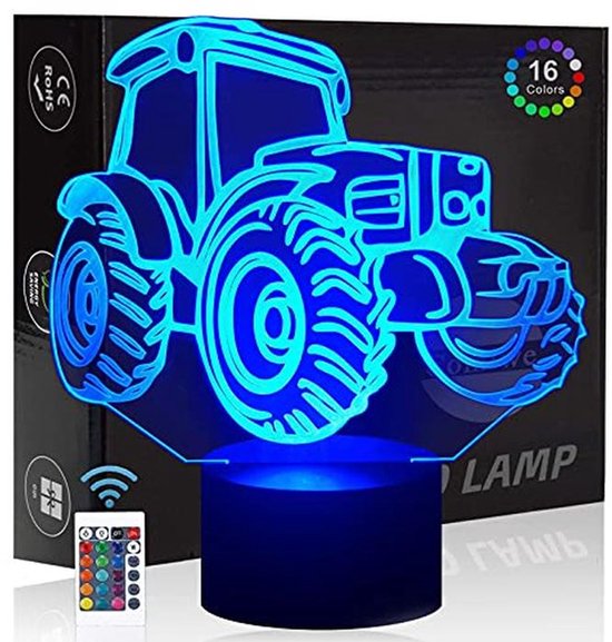 3D Illusion Nachtlamp Voor Kinderen - LED Desk Lamp Met Afstandsbediening