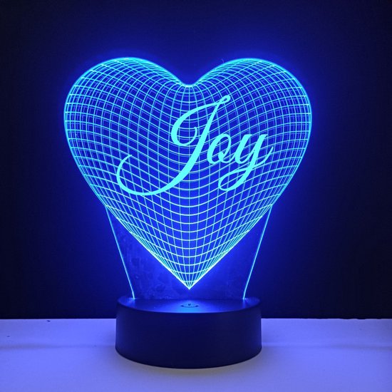 3D LED Lamp - Hart Met Naam - Joy van Joy