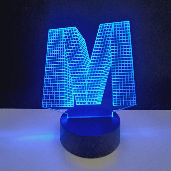 3D LED Lamp - Letter - M van Merkloos