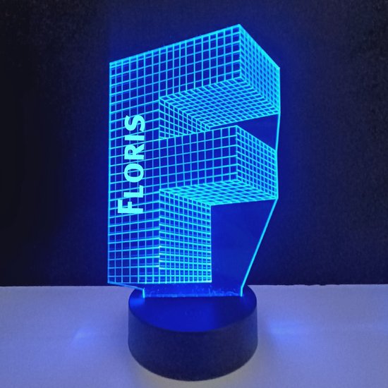 3D LED Lamp - Letter Met Naam - Floris van Merkloos