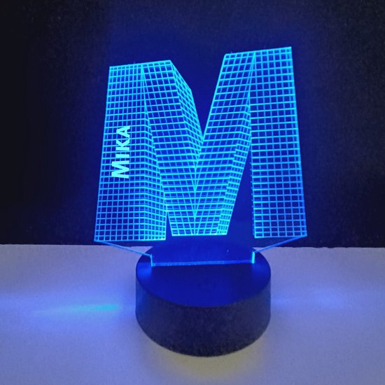 3D LED Lamp - Letter Met Naam - Mika van Merkloos