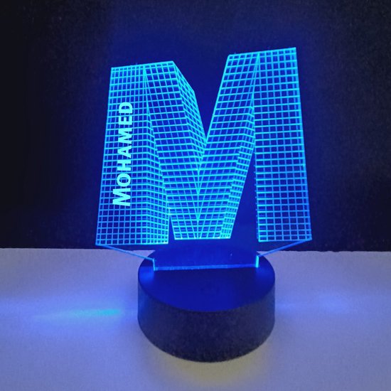 3D LED Lamp - Letter Met Naam - Mohamed