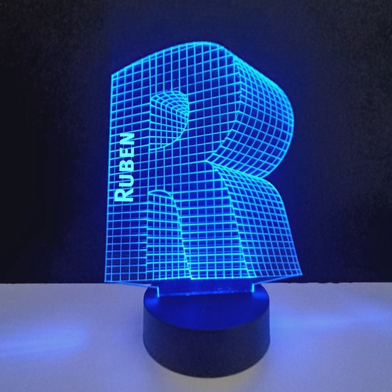 3D LED Lamp - Letter Met Naam - Ruben van Merkloos