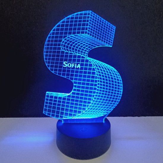 3D LED Lamp - Letter Met Naam - Sofia van Merkloos