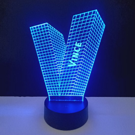 3D LED Lamp - Letter Met Naam - Vince van Merkloos