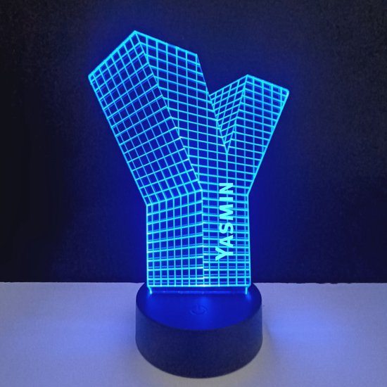 3D LED Lamp - Letter Met Naam - Yasmin van Merkloos