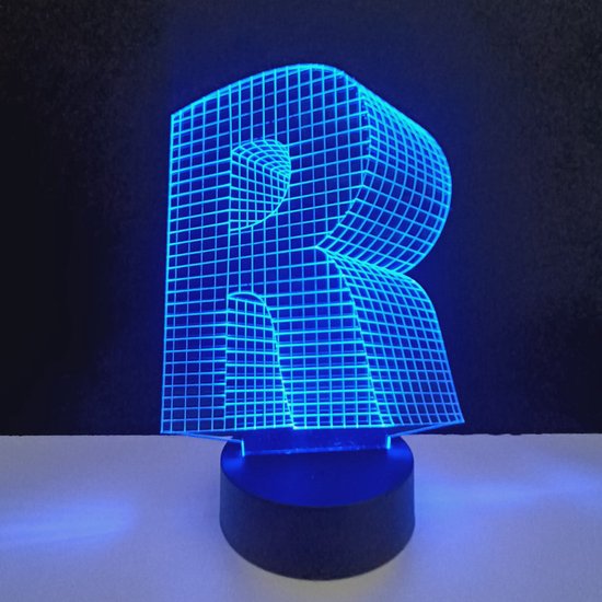 3D LED Lamp - Letter - R van Merkloos