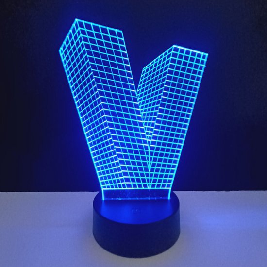 3D LED Lamp - Letter - V van Lampdept