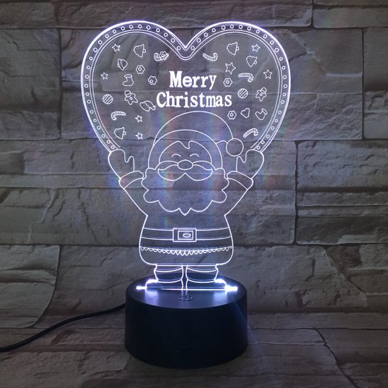 3D Led Lamp Met Gravering - RGB 7 Kleuren - Merry Christmas van Yintaijia.