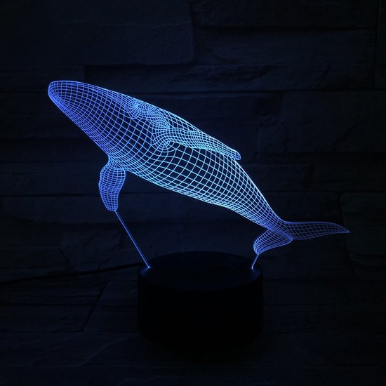 3D Led Lamp Met Gravering - RGB 7 Kleuren - Orka van Merkloos