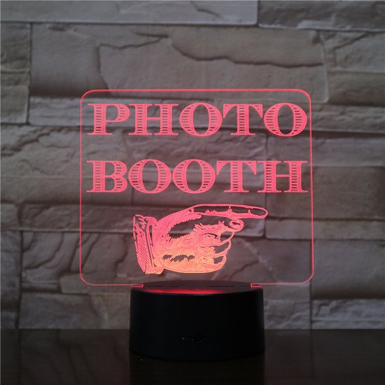 3D Led Lamp Met Gravering - RGB 7 Kleuren - Photo Booth