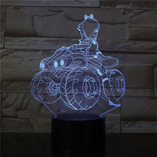 3D Led Lamp Met Gravering - RGB 7 Kleuren - Quad