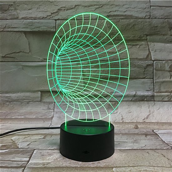 3D Led Lamp Met Gravering - RGB 7 Kleuren - Tunnel van Merkloos