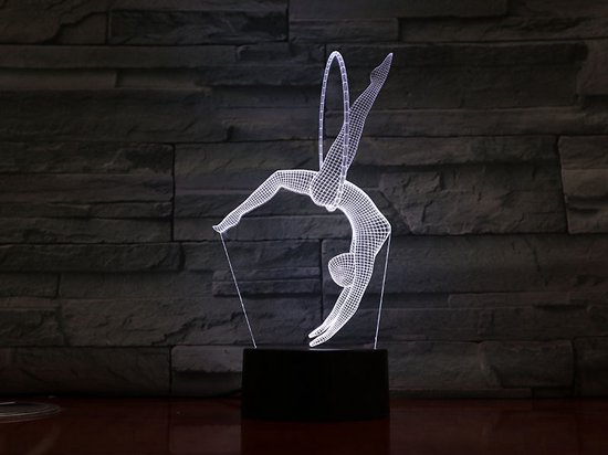 3D Led Lamp Met Gravering - RGB 7 Kleuren - Turnen van Merkloos