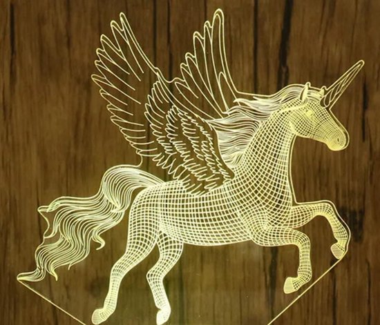 3D LED LICHT I Nachtlamp Eenhoorn I 7 kleuren Touch bediening I Sfeerlicht I Decoratie van Merkloos