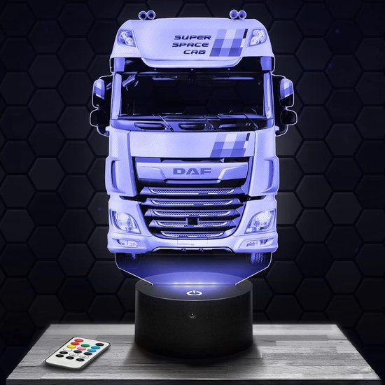 3D LED Nachtlamp Truck Illusie - Kinderlamp voor Jongens en Meisjes - Optimaliseer Slaapkamer Decor van Merkloos