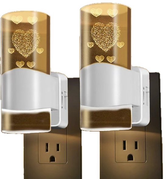 3D LED Nachtlampje met Sensor - Warm Wit Sfeerlicht - Acryl Nachtlampje met Gravering - Automatisch Aan/Uit - Stopcontact - Energiezuinig van Merkloos
