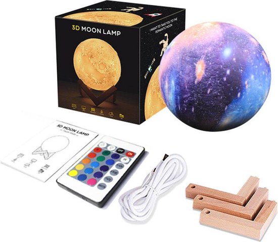 3D LED NachtLampje Planeet - Met Afstandsbediening