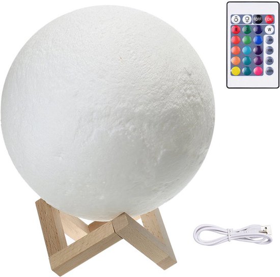 3D Maanlamp - Nachtlampje - voor Baby's en Kinderen - Oplaadbaar - Multicolor van StarBright